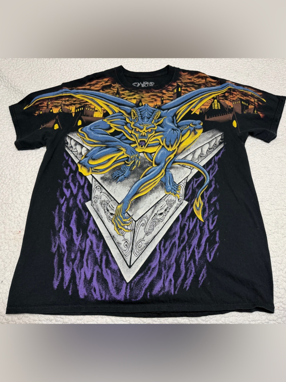 Modern LIQUID BLUE 2021 Gargoyle All Over Print Shirt XL CLEAN